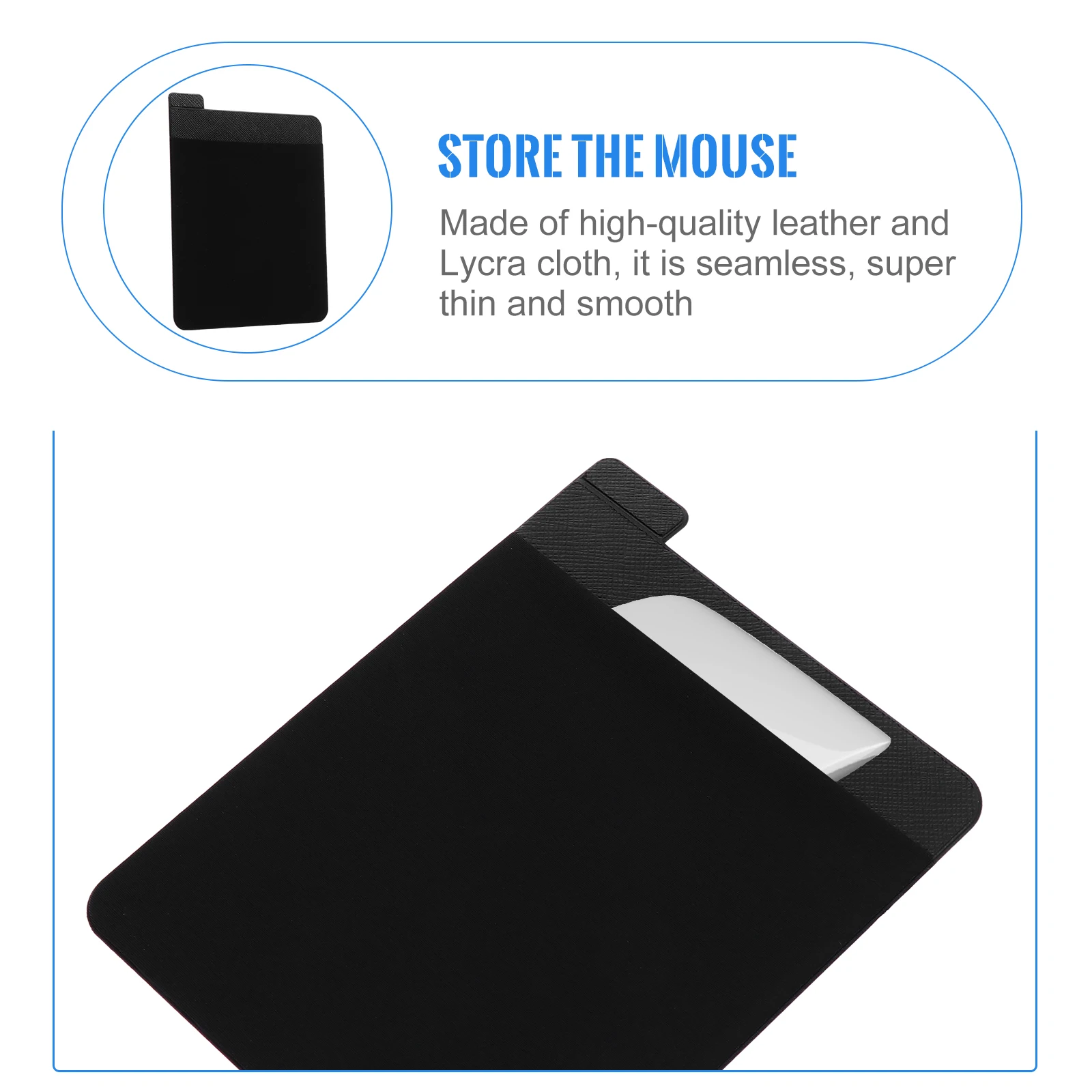 

Storage Bag For Laptop Accessories Stick-On Mouse Holder Wireless Hard Drive Case With Organizer Pouch Thin Smooth Design
