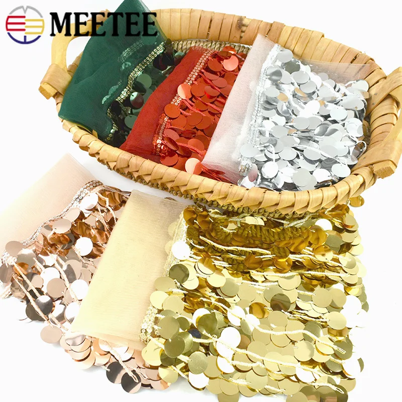 

2/5Yards 18cm Sequin Tassel Fringes Sewing Stage Garment Decorative Trimmings Latin Dress Lace Trim Fringe DIY Crafts Supplies