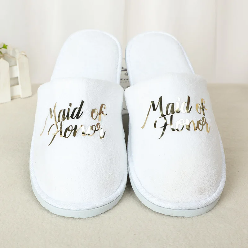 

Team Bride To Be Slippers Wedding Disposable Spa Slippers Bridesmaid/Bride/Groom Wedding Decorations Bridal Shower Supplies