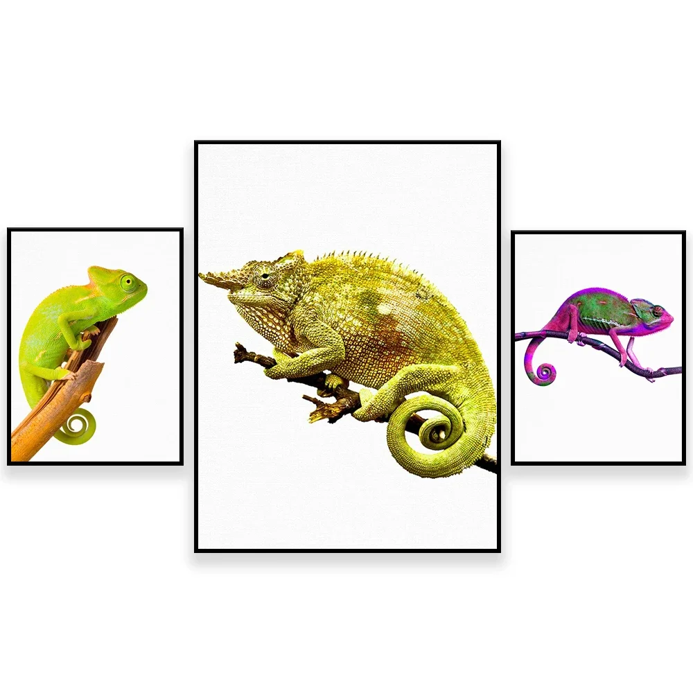 Chameleon Canvas Painting Abstract Surreal Nature Animal Posters and Prints Wall Art Picture for Living Room Decor Cuadros