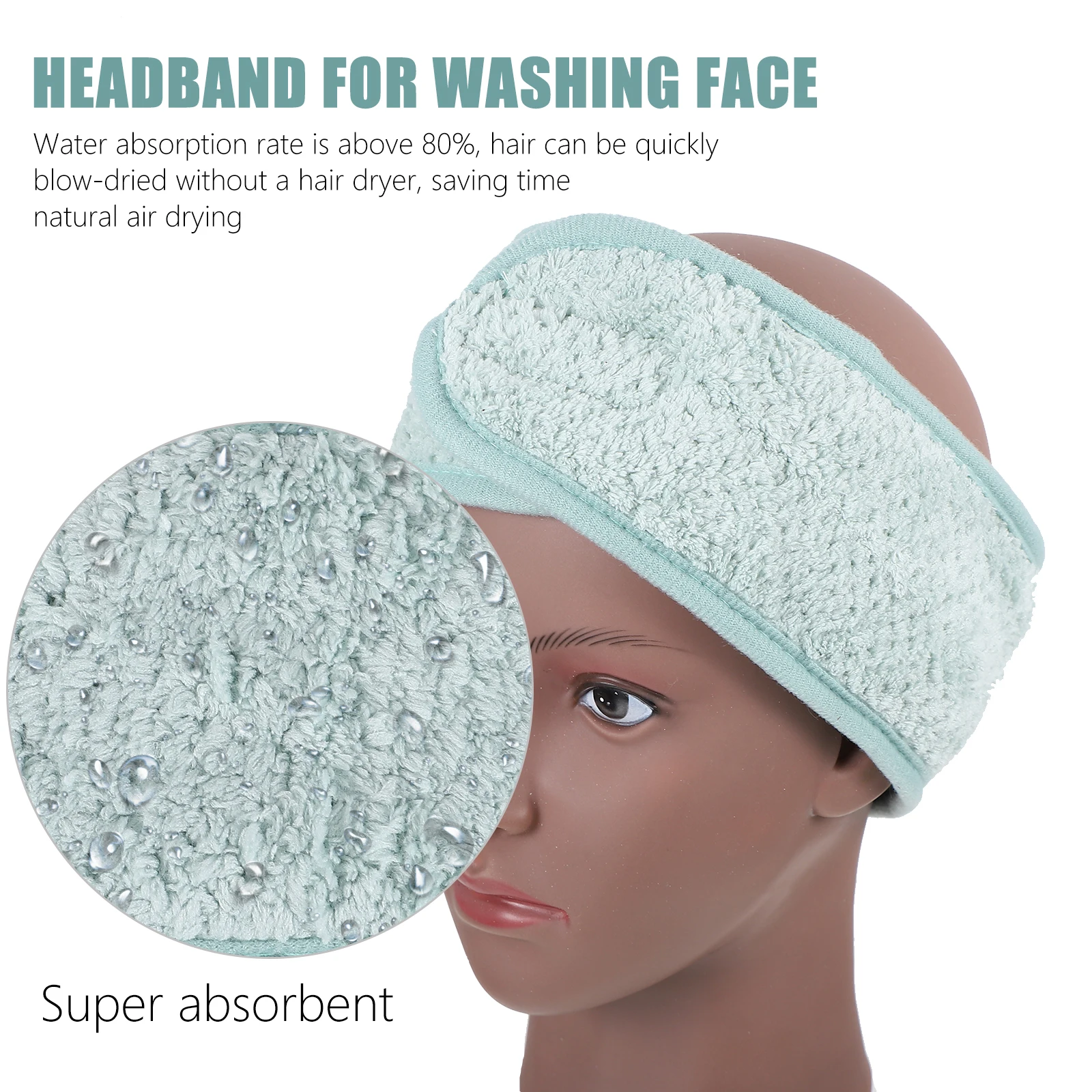 

2Pcs Coral Facial Headbands for Women Adjustable Sticky Tape Wash Face Hair Reusable Stretch Beauty Salon Travel Size