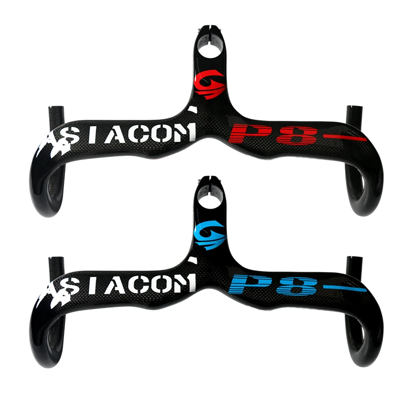 New 4 colors ASIACOM Road bike full carbon fibre bicycle handlebar and stem integratived 400/420/440*90/100/110/120mm