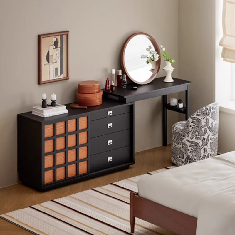 

Women Modern Vanity Table Bedroom Makeup Drawers Mirror Chair Bedside Study Dressing Table Wood Girl Vestidores Home Furniture