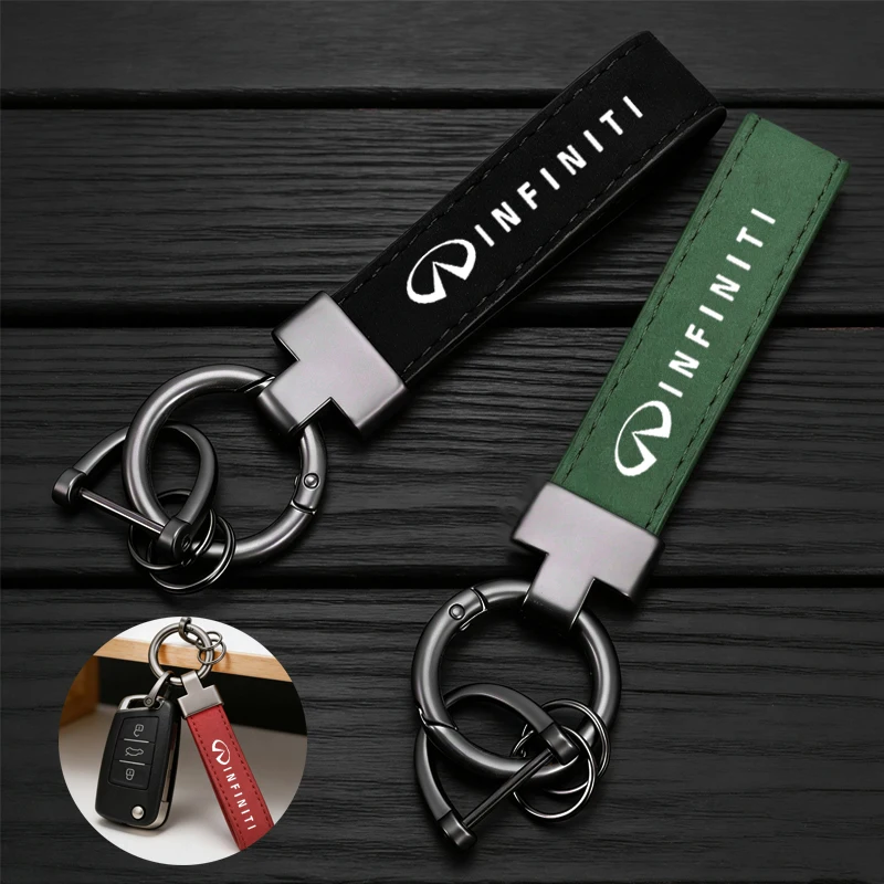 Llavero de moda de gamuza con hebilla de herradura para llaves de coche Infiniti QX55 QX50 QX60 Q50 Q70L QX30 QX80 Q60 Q70 QX70 Q30 Q60