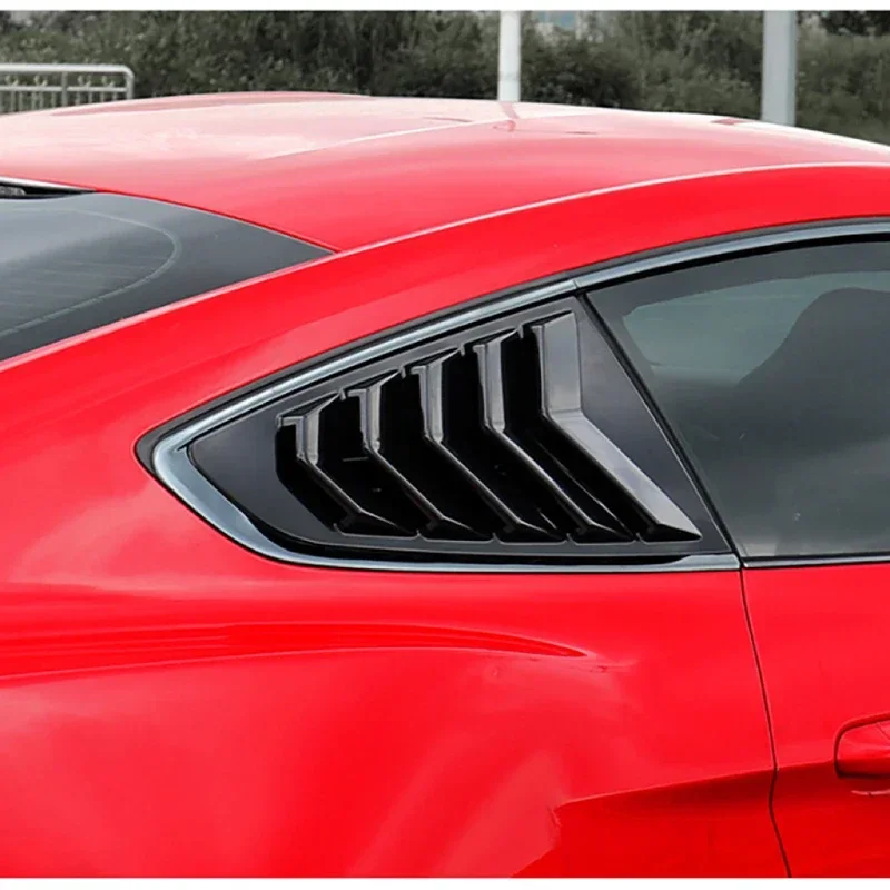 Black Rear Window Louver Side Shutter Cover Trim Vent Scoop Exterior Modification Accessories For Ford Mustang 2015‑2020 Style
