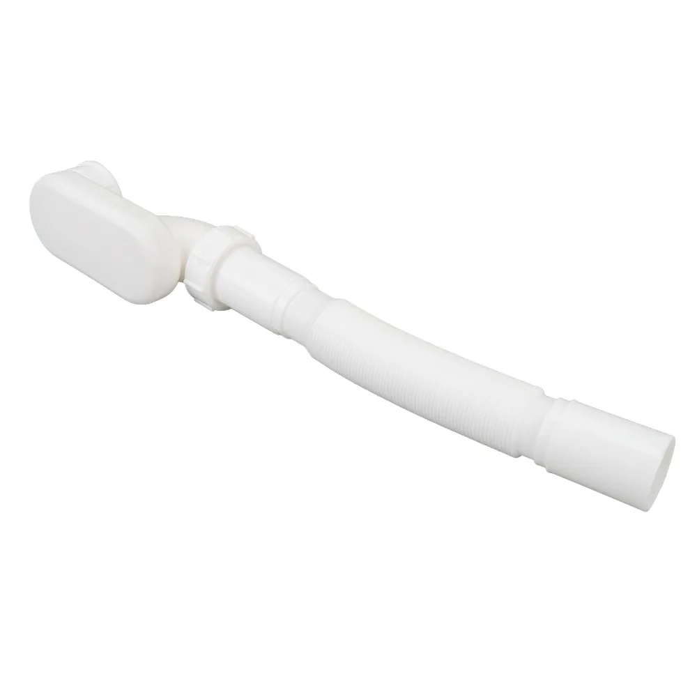 1-1/2 Inch Bathtub Drain Pipe Low Profile Plastic Material Shower Drain Pipe Flat P Trap No-leak Drainage Pipe Kit RV Bathtub
