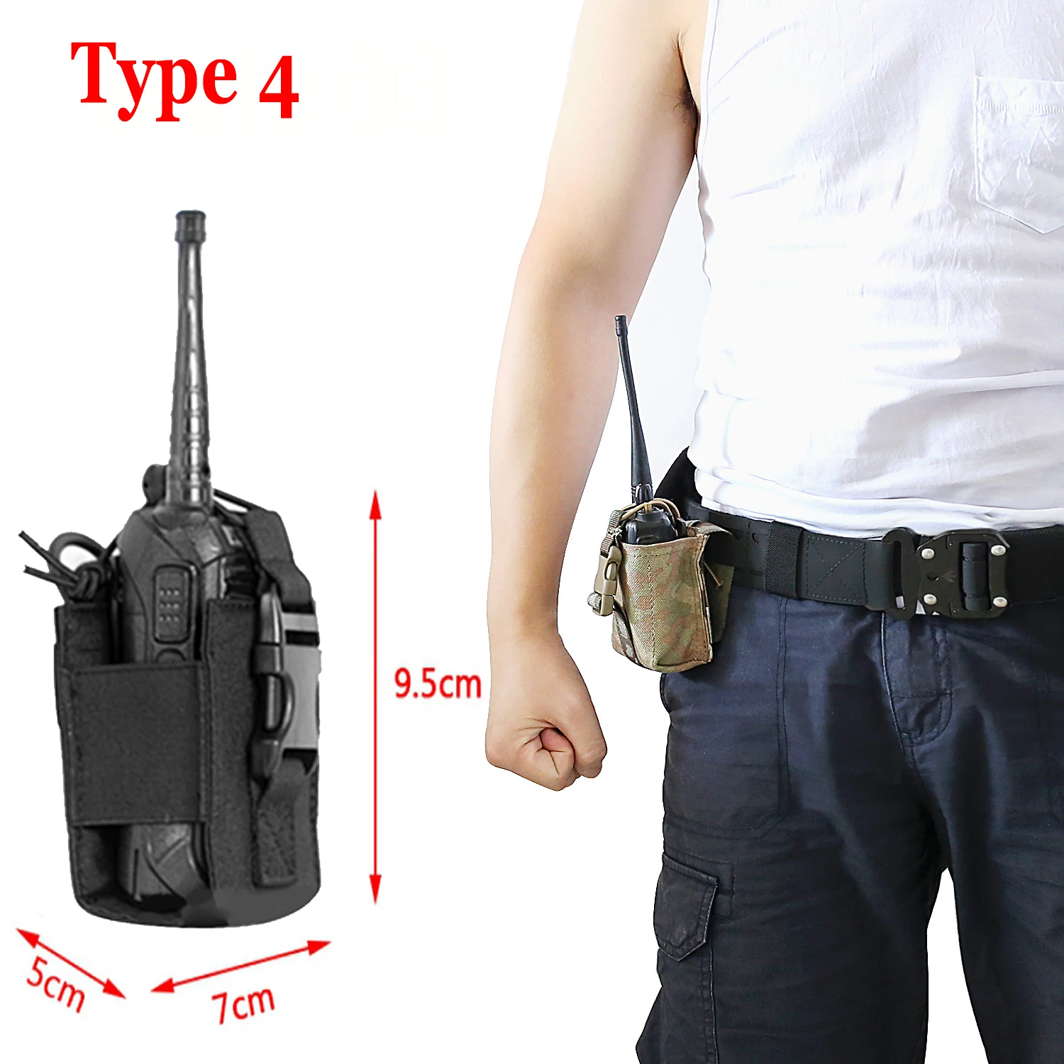 Tactical Molle Radio Pouch Walkie Talkie Holder Bag Waist Belt Pack Nylon Portable Interphone Holster Carry Bag Magazine Pouch