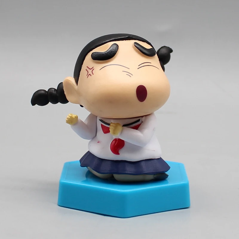 6pcs GK Crayon Shin Chan cartoon Figure cos Mermaid Bunny Girl Superman Kawaii Doll Ornament Model Children's Surprise Toy Gifts