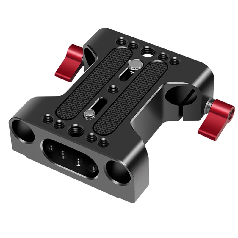 Câmera Placa Base com dupla Rod Rail Clamp, adequado para Rabbit Cage e DSLR Rig Camera, 15mm