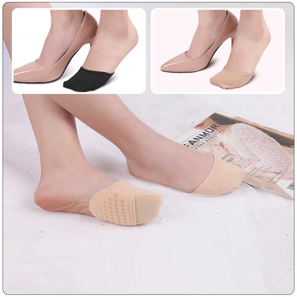 

2 Pairs Anti-slip Silicone Socks Forefoot Half Palm Breathable Cushion Pads Shock Absorption Moisture Wicking Elastic
