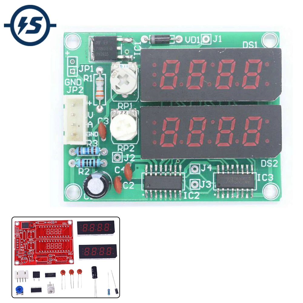 DIY Electronic Kit 4 Bits Digital Voltage Current Meter Soldering Project Practice Kit Voltemeter Ammeter 74HC138 PMS132