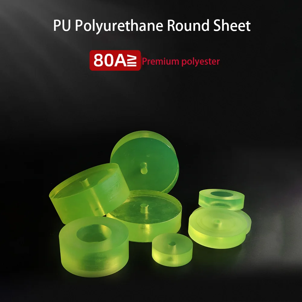 PU Polyurethane Round Sheet OD 20mm-220mm Thick 30/40/50mm Elastic Rubber Board Oil Wear Resistant Damping Plate Sealing Gasket