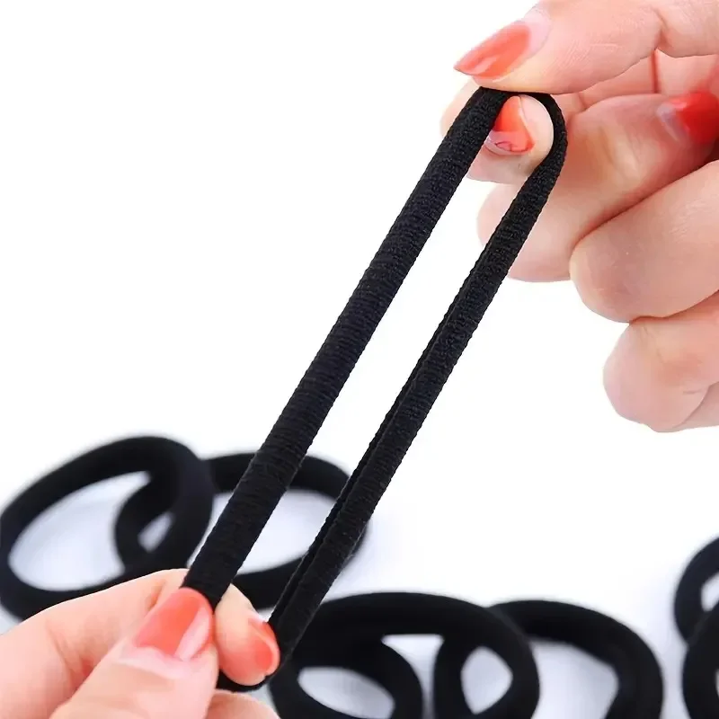 20/50/100pcs Black Hair Bands for Women Girls Hairband High Elastic Rubber Band Hair Ties Ponytail Holder Scrunchies Accessorie image 3