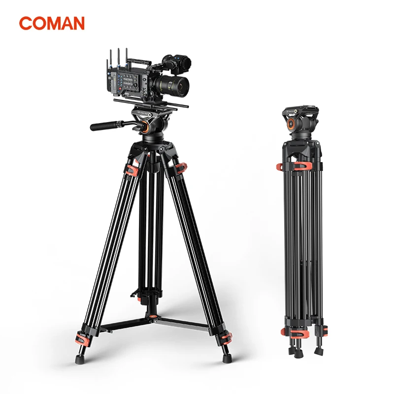 

COMAN FF16LS Professional Heavy Duty Tripod 360 Fluid For Head for DSLR Camera For Canon For Nikon Camcorder Video Photography