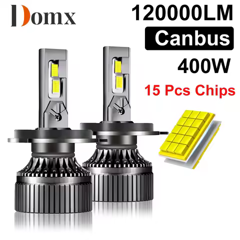 DOMX 400W 120000LM H7 H4 H11 LED Headlight High Power Canbus H1 H8 H9 9005 HB3 9006 HB4 Turbo Lamp 6000K Car Light 12V