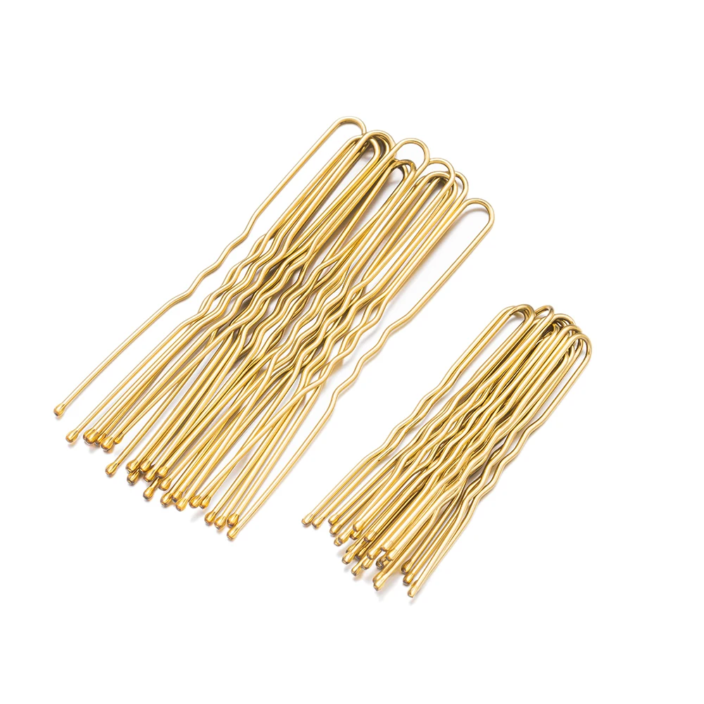 50Pcs/Lot 50-70mm Waved Hair Pins U Shaped Hairclip Women Girls Hairpins Bride Wedding Hairstyle Metal Hairdressing Tools