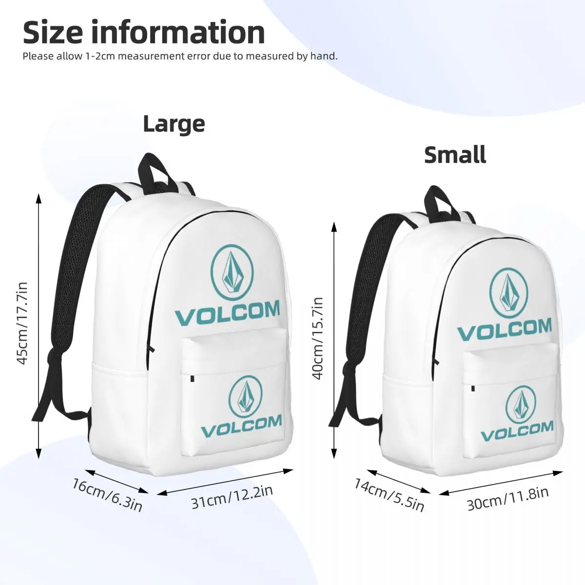 Volcoms Logo Backpack for Men Women Fashion Student Business Daypack Laptop Computer Canvas Bags Sports