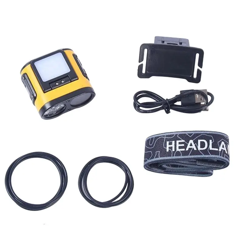 

ABGI-Headlamp LED Camera Recorder Waterproof Rechargeable Fishing Light Outdoor Camping Duallight Sensor Mining Lamp W/T 16GB