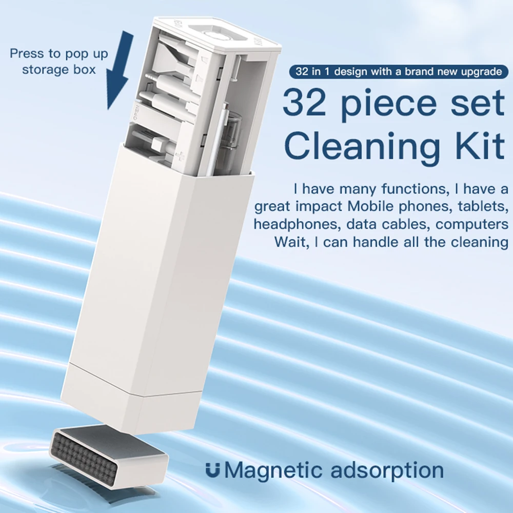 32 in 1 Electronic Cleaning Kit Camera with Durable Brush, Scraper, Tweezers, Office Cleaning Supplies, Computer Maintenance Set