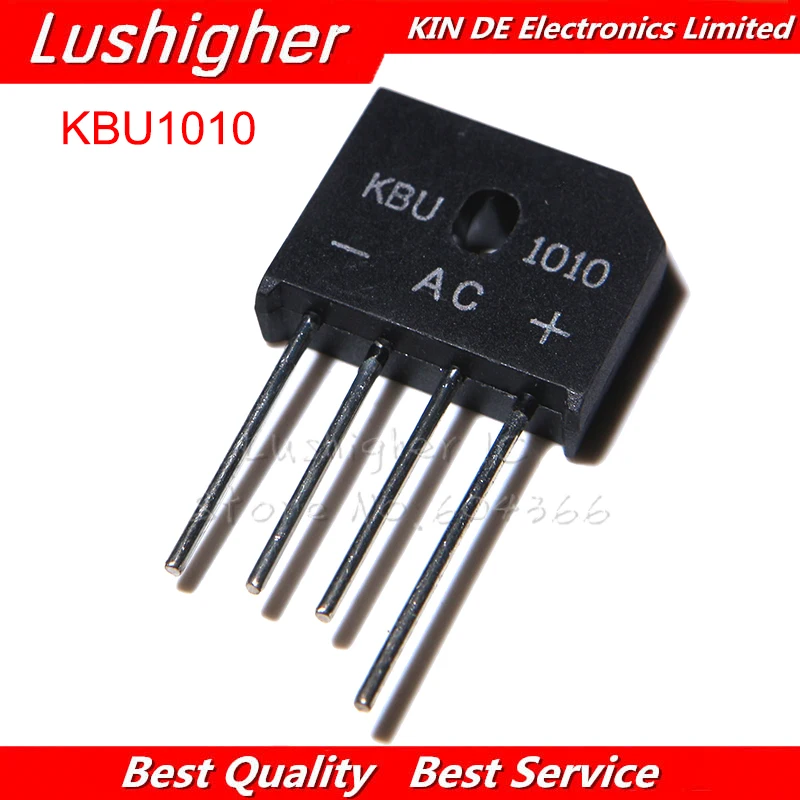 50PCS KBU1010 KBU-1010 KBU 1010 10A 1000V Diode Bridge Rectifier 