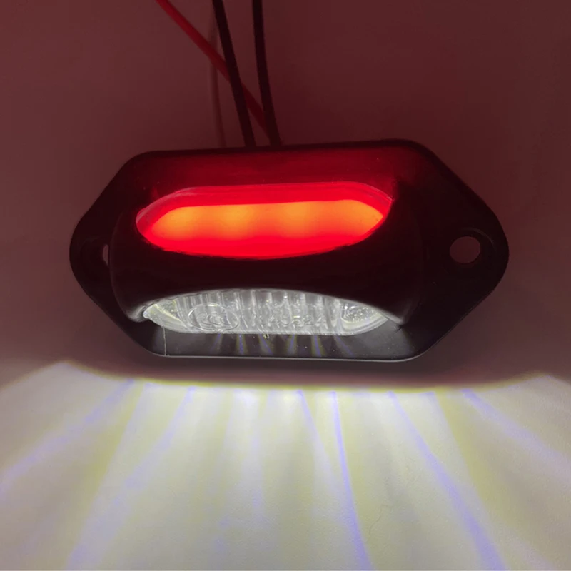 1Pc 12V 24V LED License Plate Light Chrome Number Plate Light Motorcycle RV Caravan Lorry Truck Trailer Plate Lighting 8-LED