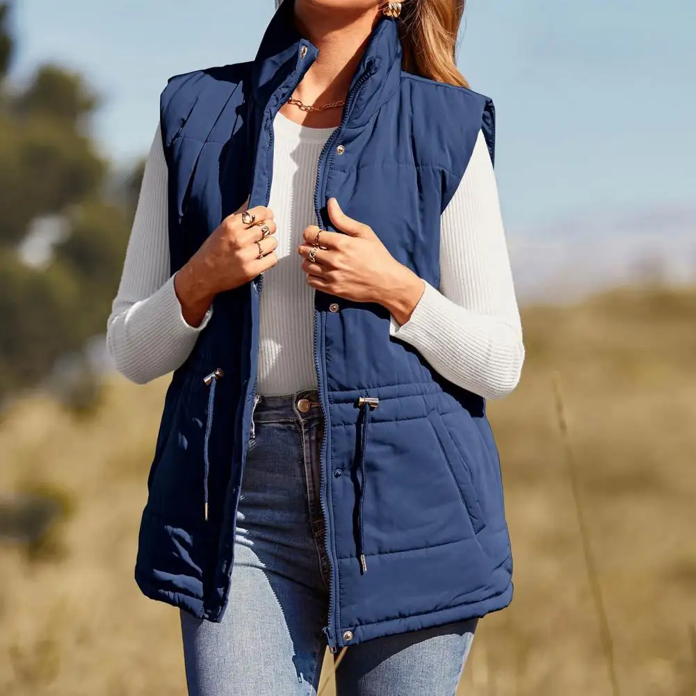 Women Vest Jacket Lightweight Solid Color Vest for Women Winter Women Vest Coat Thickened Padded Jacket Stand Up Collar