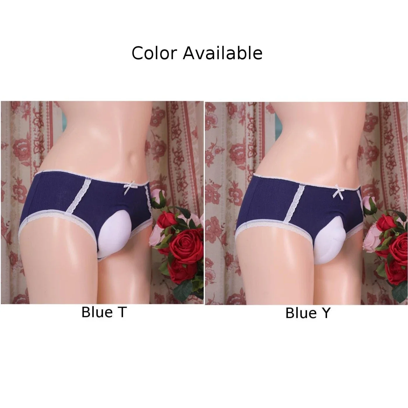 Mens Hiding Lace Panties Shaping Briefs Crossdress Underwear Transgender Panties Scrotum Bulge Shemales Fake Vagina Brief