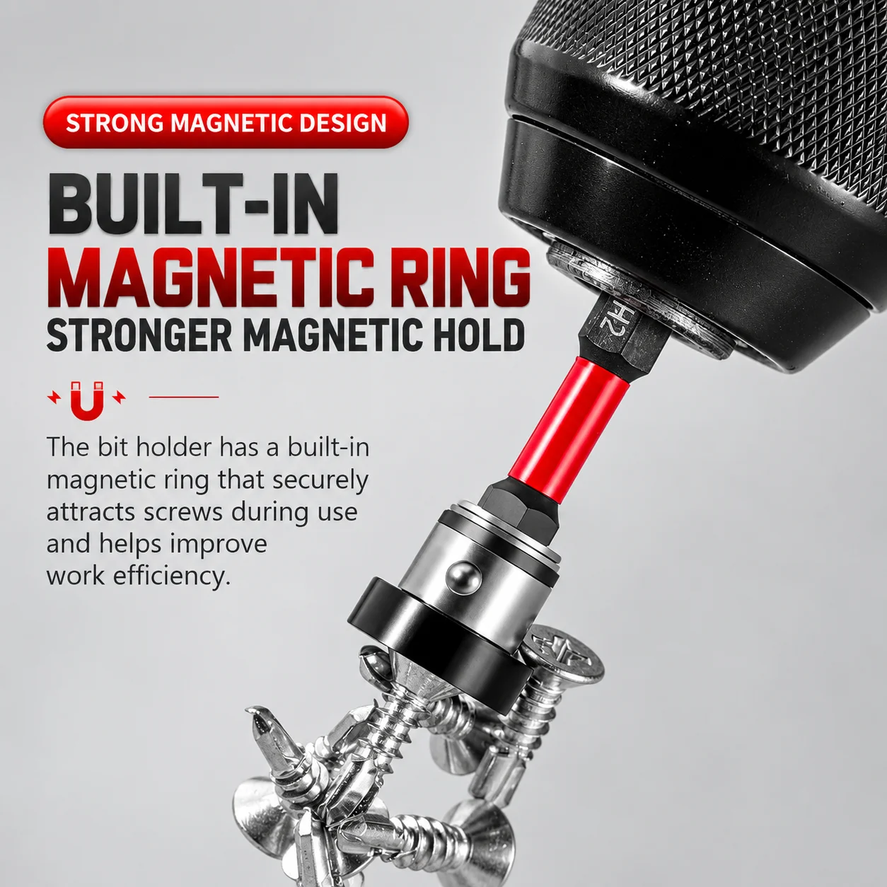 Cross-Shaped Positioning Bit with Strong Magnetic Ring, Impact-Resistant Gypsum Board Screw Bit, Ceiling and Woodworking Special Bit