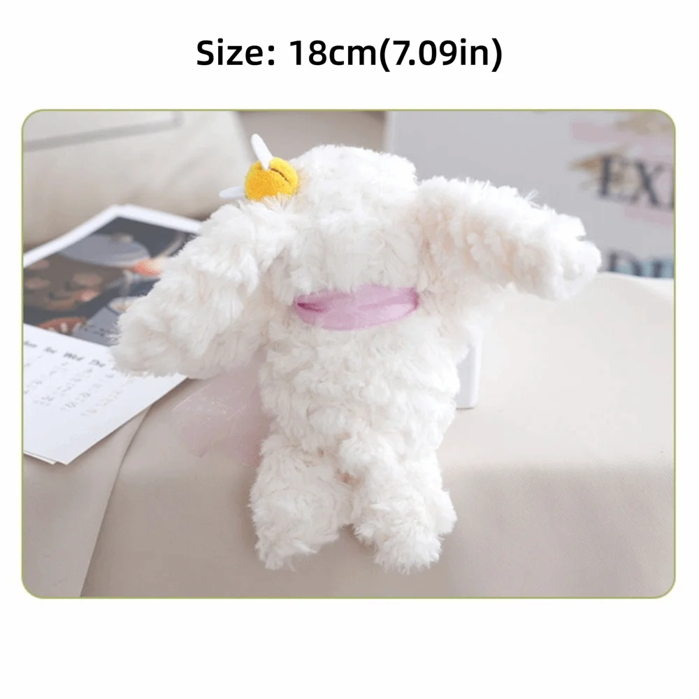 ตุ๊กตากระต่ายขนนุ่มแบบใหม่ กระเป๋าตุ๊กตาการ์ตูนผูกโบว์ ของเล่นตุ๊กตาแบบมีพวงกุญแจ ของขวัญ ห้อยตกแต่งหูห้อย
