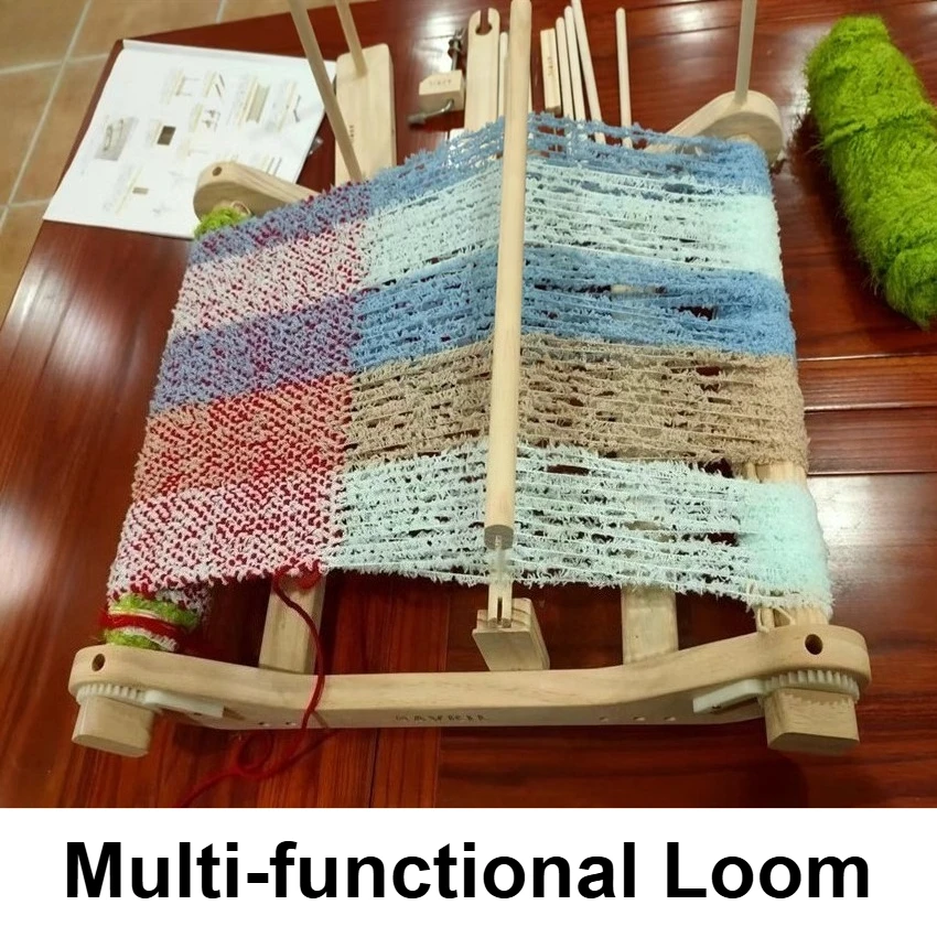 DIY Multifunctional Weaving Loom Kit-Professional Solid Wood Handloom for Household Wool Textile Tapestry Craft Handmade  Making