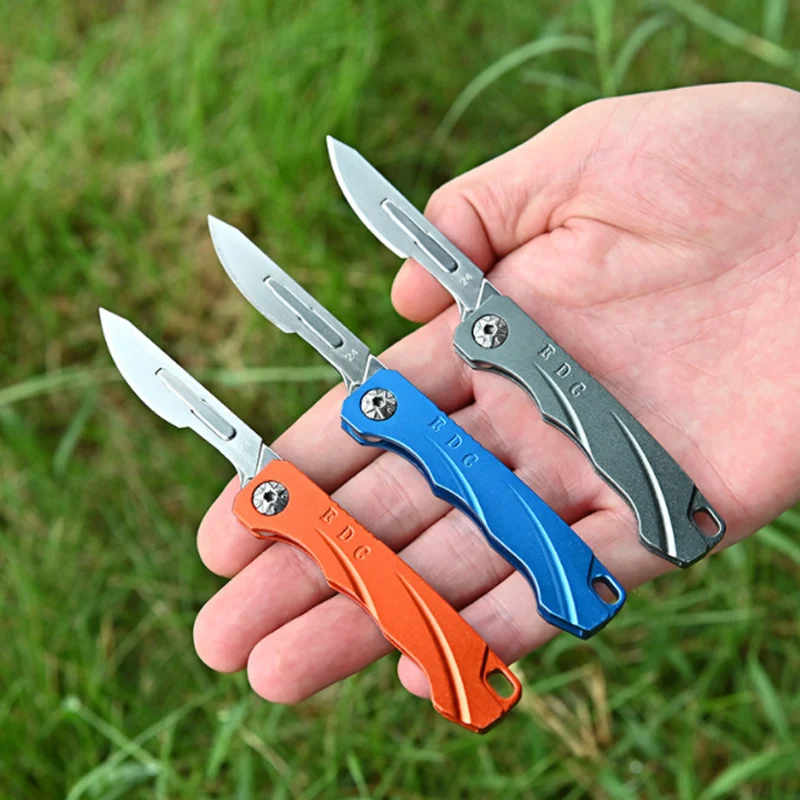 Aluminum alloy  Folding Key Knife EDC Portable Scalpel Mini Pocket Knifes Emergency Medical Folding Knives Self-defense Surviva