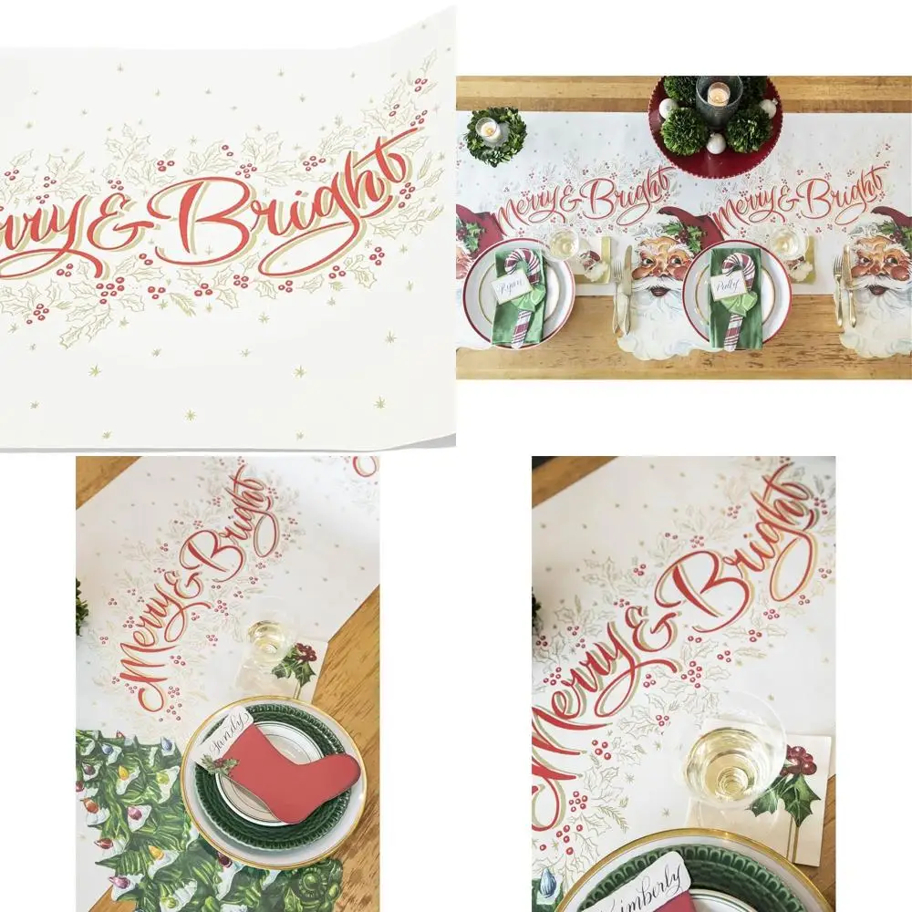 

White Christmas Table Runner - Festive & Bright for Holiday Parties, American Crafted