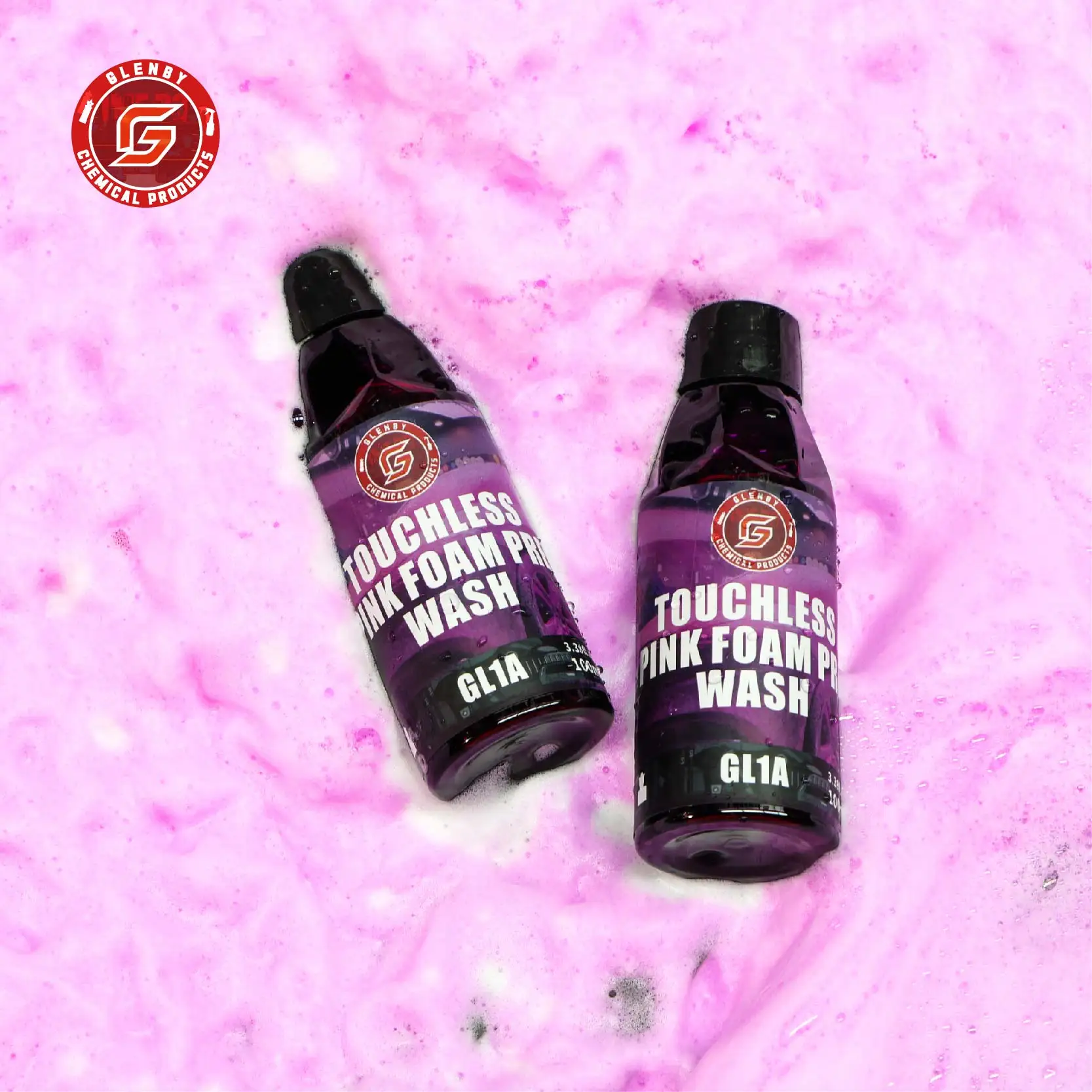 1 kit GL1A High Concentrate Magic Pink Snow Foam Car Wash Shampoo and GL4A Ceramic Car Shampoo Adds Hydrophobic Protection