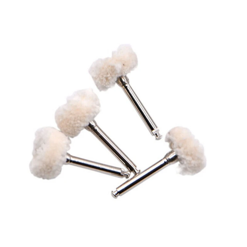 10Pcs Dental Polishing Wheel Wool Cotton Teeth Polisher Brushes Polishers for Low Speed Contra Angle Handpiece