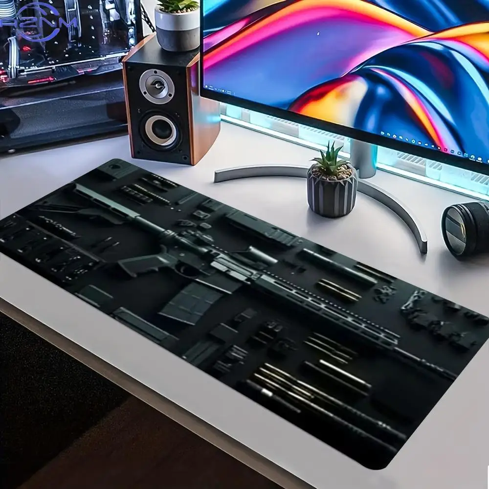 XXL Extended Gaming Mouse Pad with Tactical Print Non-Slip Stitched Edge Rubber Base Desk Mat for Keyboard And PC Laptop