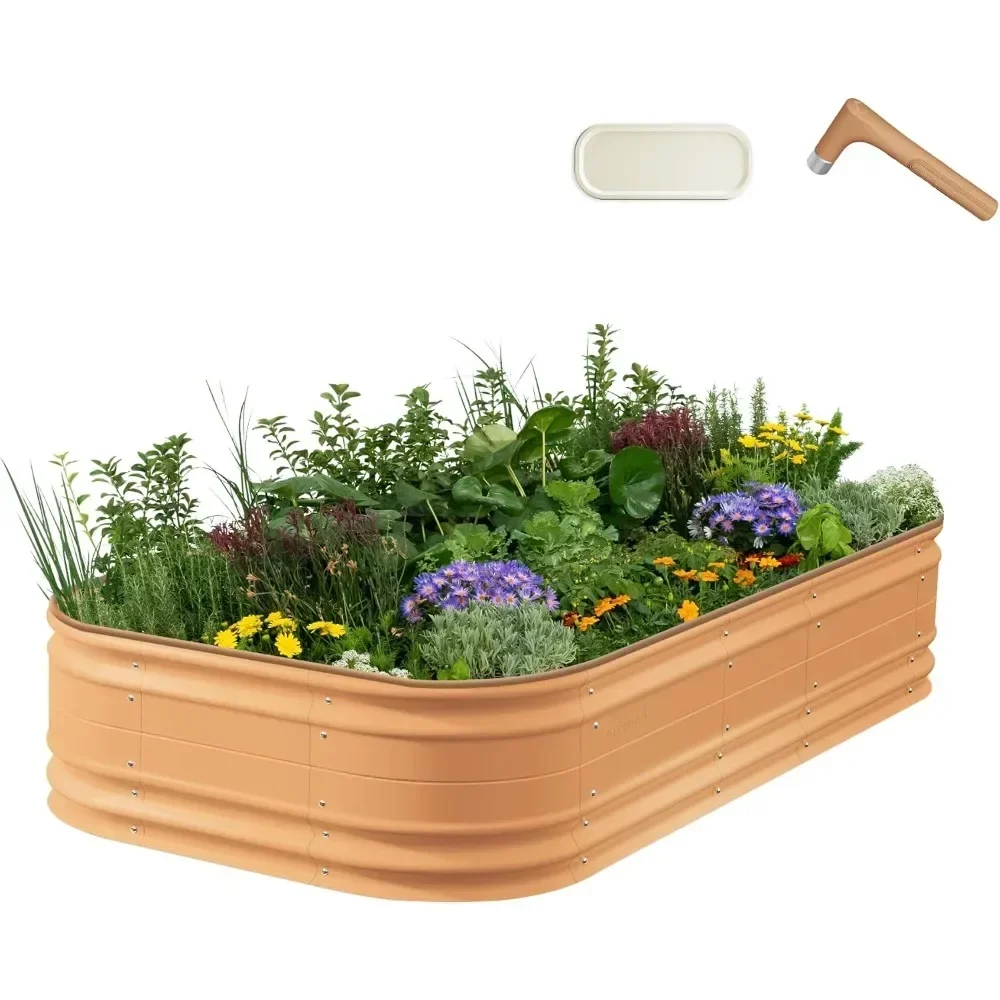 

17" Tall 10 in 1 Novel Modular Raised Garden Bed Kit, Metal Planter Box for Vegetables Flowers Herbs, Included 2 in 1 Wrench
