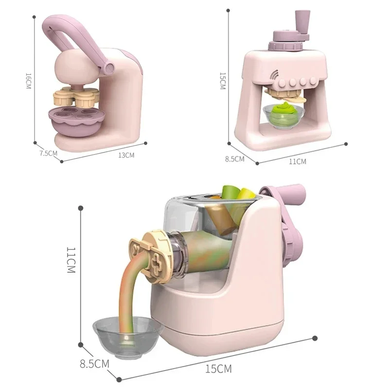 Kids Colored Clay Noodle Machine DIY Play Dough Tools Ice Cream Plasticine Mold Kits Puzzle Toys for Boys Girls Birthday Gift