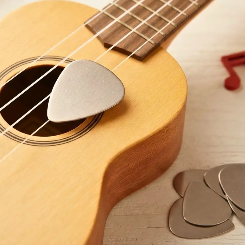 5/18/20 Stück Langlebige Edelstahl-Gitarrenplektren für Akustik-, Elektro- und Ukulele-Spieler Instrumentenzubehör YMY