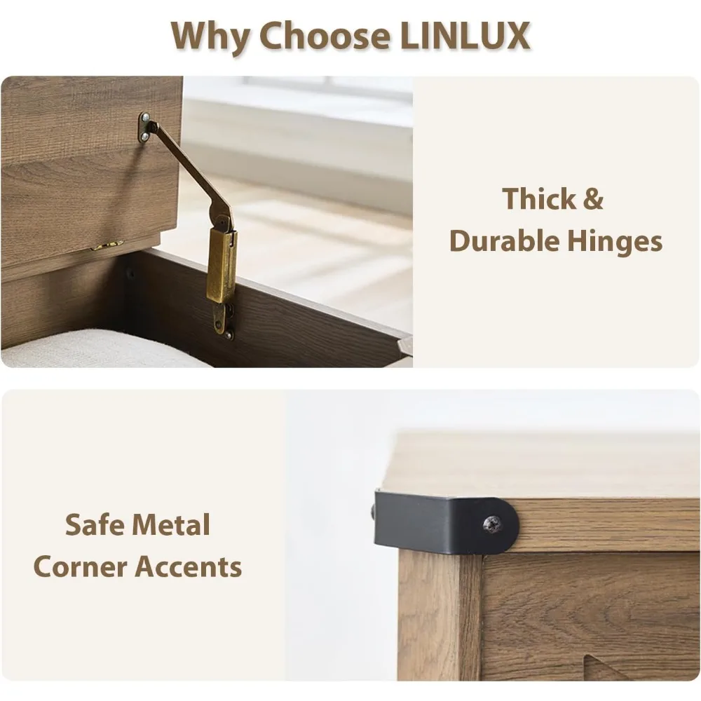 Rustic Modern Farmhouse Coffee Table - Large Square Storage, Flip-Top Design