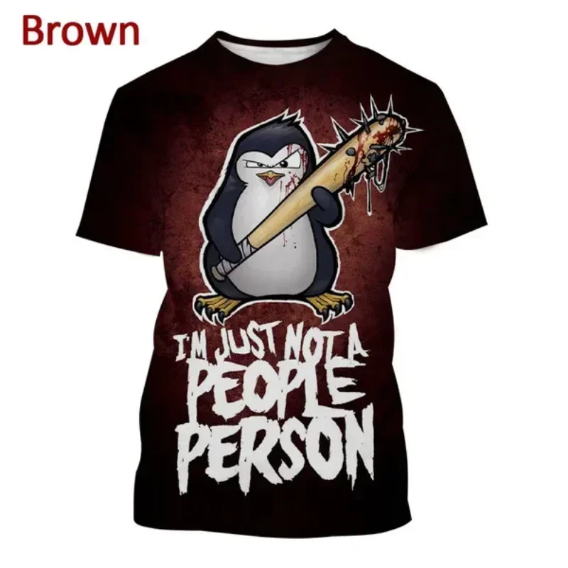 Fashion Men Clothing New Funny Animal Crazy Penguin 3D Print T-shirt Unisex PSYCHO PENGUIN Graphic T Shirt Harajuku Tops Tees