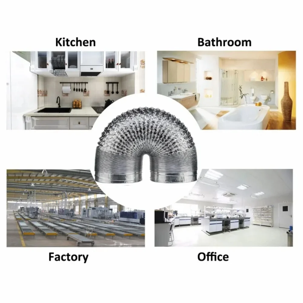 Diameter 200mm Aluminum Foil Duct Adjustable Length Easy To Clean High-Temperature Resistance Heat Dissipation