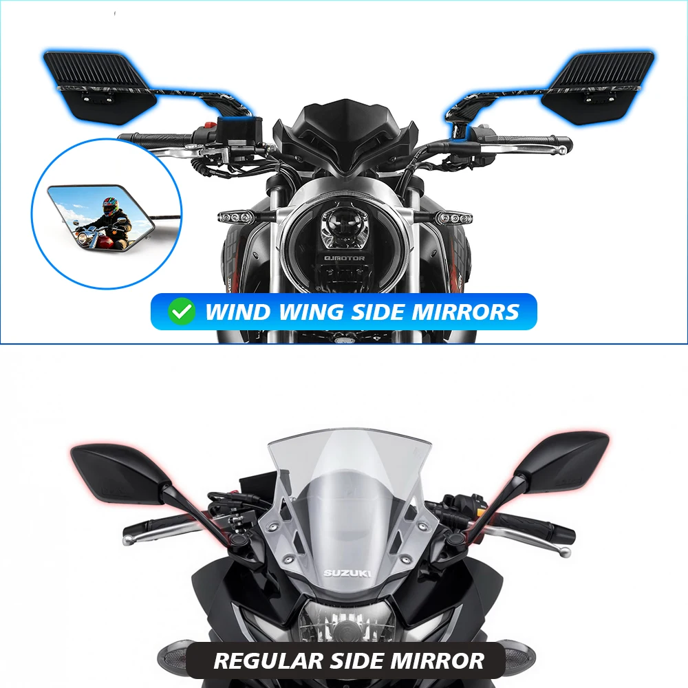 Motorcycle Side Rearview Mirror For Honda CB 1000 500 650 750 900 CBR650R CBR650F Honnet NC750X Shadow VT 600 1300 CMX250 CTX700 view 2