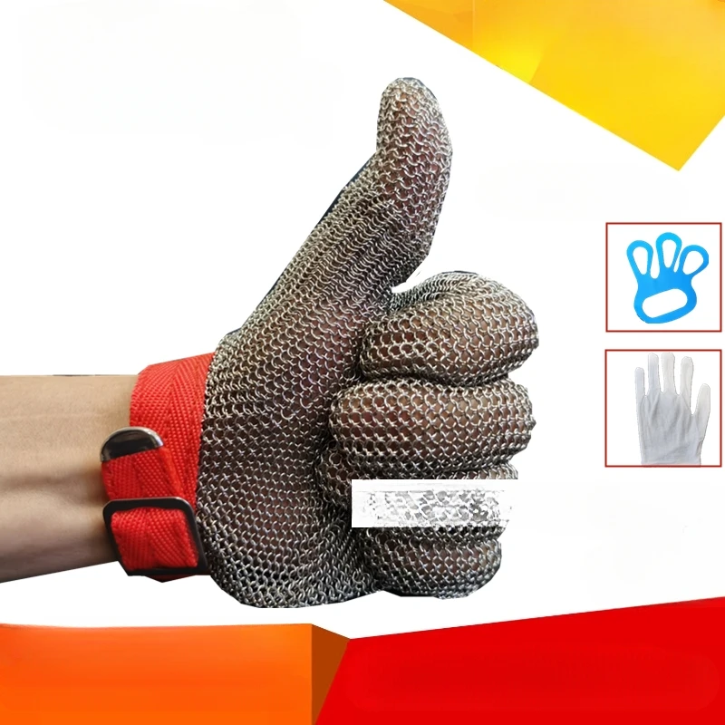 High quality imported anti cutting steel wire gloves, anti cutting and injury protection steel ring gloves