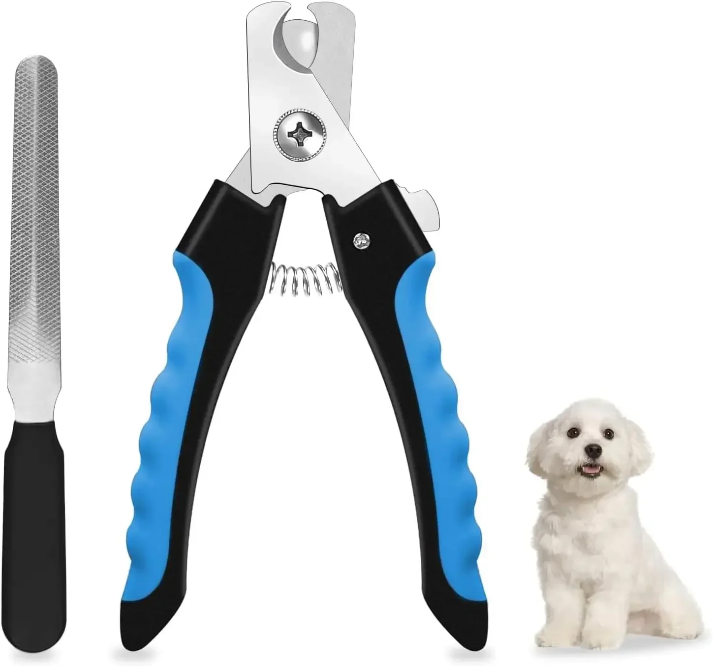 Stainless Steel Pet Nail Clippers with Sickle Large Dog Nail Clippers Nail Clippers Multifunctional Teddy Cat Grooming Scissors