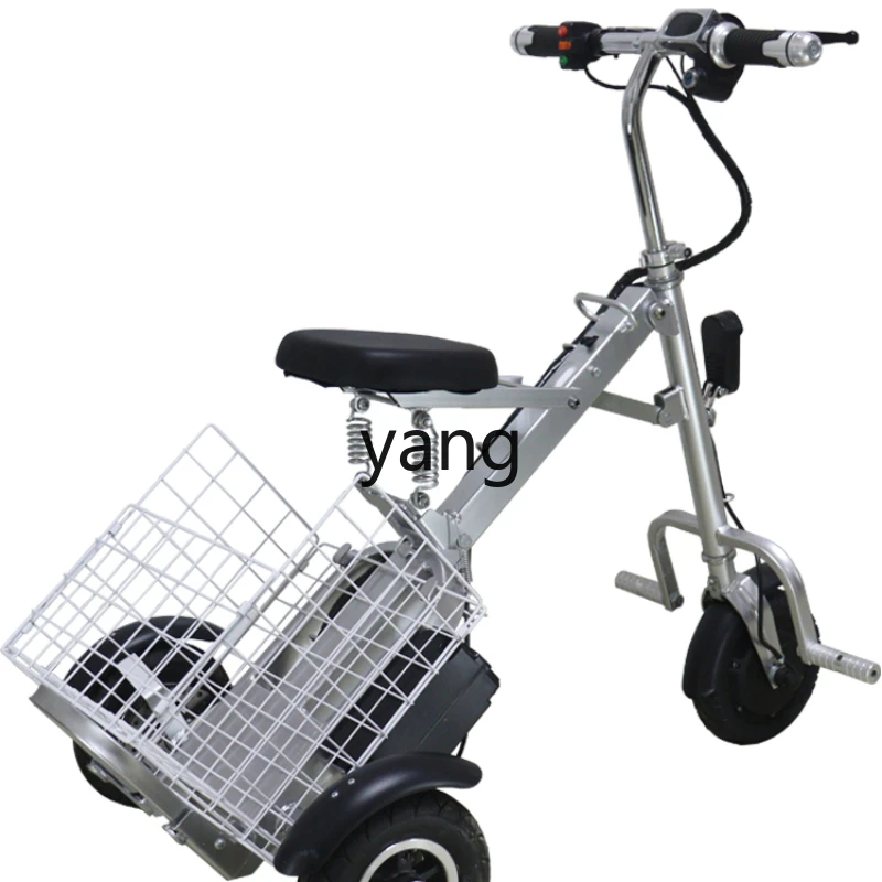 Yjq Folding Electric Bicycle Ultra-Light Portable Small Elderly Disabled Three-Wheeled Scooter Lithium Battery