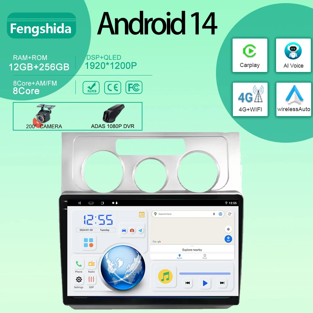

Android car For Volkswagen Touran 1 2003 - 2010 radio stereo multimedia player GPS navigation 2din carplay Touch Screen DSP CPU