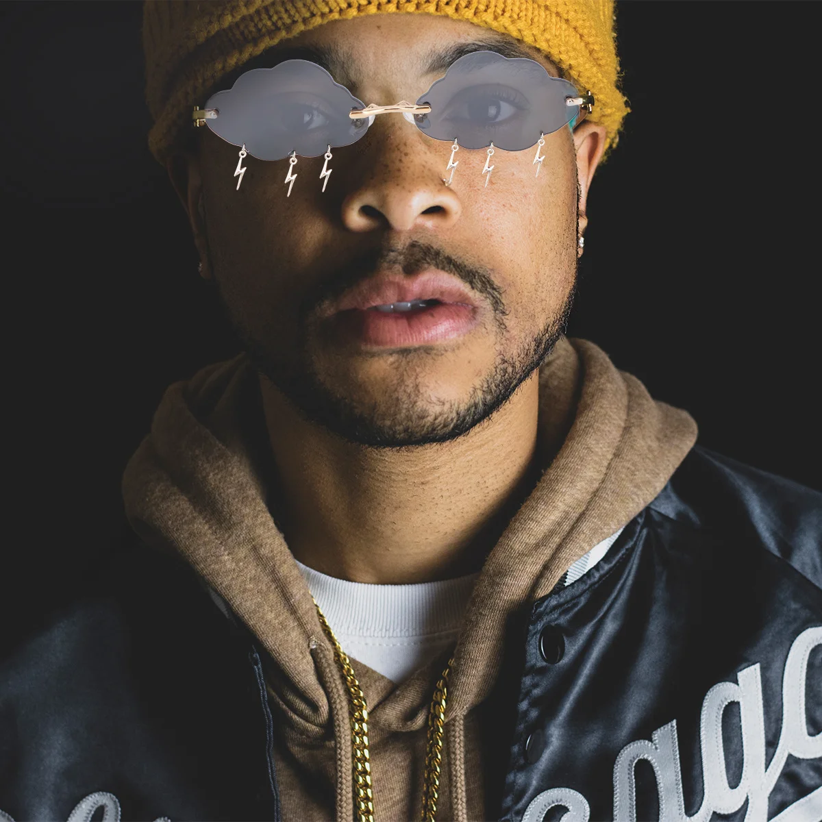 

1Pair Cloud Sunglasses Stylish Rimless Shades for Small Face Photo Booth Props Party Fashion Accessories