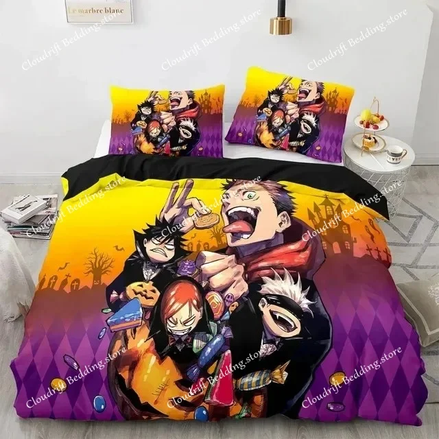 

Anime Jujutsu Kaisen Bedding Set Duvet Cover set Comforter cover set Pillowcase King Queen Double Single Satoru Gojo Bed linen