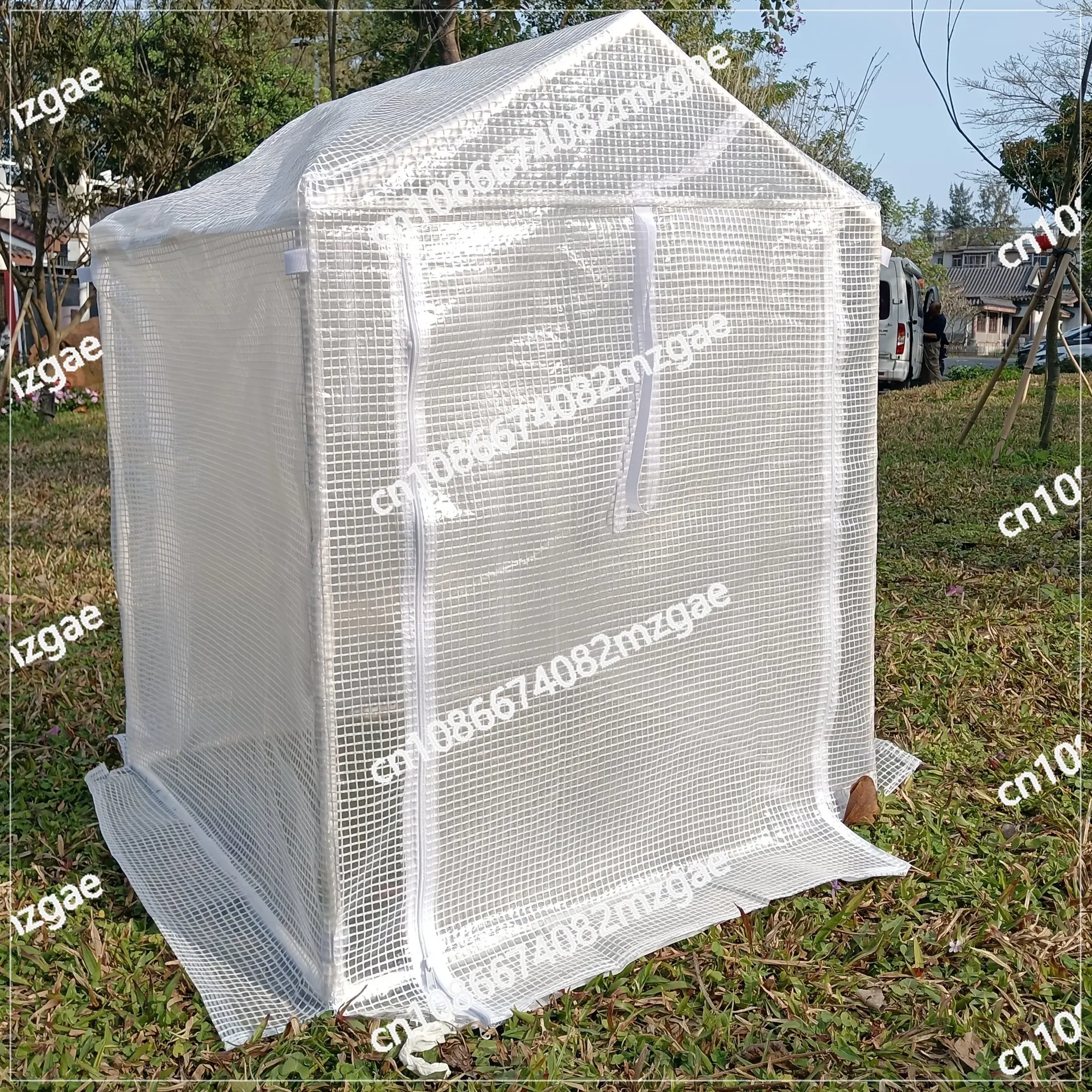 

PVC tent, with ventilation windows and zipper doors, plant nursery with lights, cold-proof and wind-resistant greenhouse