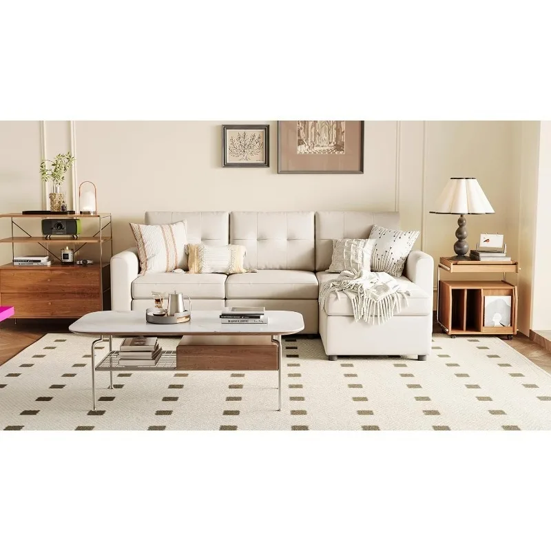 

Модульный секционный диван с пуфиком — диваны с глубоким сиденьем Rubik III, сиденьями для хранения и съемным чехлом, современные удобные